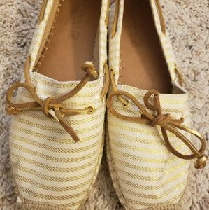 Gold & White Sperry Espadrilles